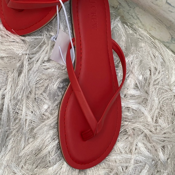 New J. Crew Fire Cracker Red Flip Flops - Picture 4 of 7